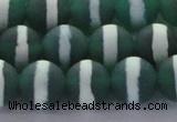 CAG8713 15.5 inches 12mm round matte tibetan agate gemstone beads