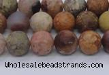 CAG8747 15.5 inches 8mm round matte rainbow agate beads