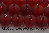 CAG8902 15.5 inches 8mm round matte red agate beads wholesale