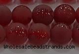 CAG8907 15.5 inches 6mm round matte red agate beads wholesale