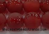 CAG8909 15.5 inches 10mm round matte red agate beads wholesale