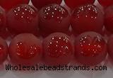 CAG8914 15.5 inches 8mm round matte red agate beads wholesale