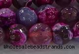 CAG8942 15.5 inches 8mm faceted round fire crackle agate beads