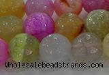 CAG8951 15.5 inches 12mm faceted round fire crackle agate beads