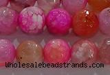 CAG8965 15.5 inches 10mm faceted round fire crackle agate beads