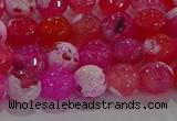 CAG8971 15.5 inches 6mm faceted round fire crackle agate beads