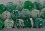 CAG9008 15.5 inches 8mm faceted round fire crackle agate beads