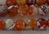 CAG9016 15.5 inches 10mm faceted round fire crackle agate beads