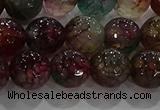 CAG9023 15.5 inches 10mm faceted round fire crackle agate beads