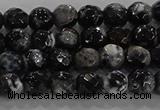 CAG9028 15.5 inches 4mm faceted round fire crackle agate beads