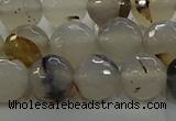 CAG9037 15.5 inches 10mm faceted round dragon veins agate beads