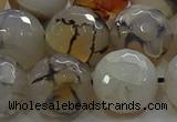 CAG9040 15.5 inches 16mm faceted round dragon veins agate beads