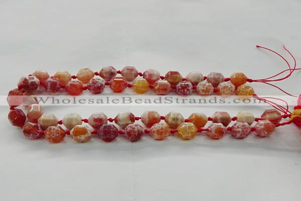 CAG9064 15.5 inches 10*14mm nuggets fire crackle agate beads