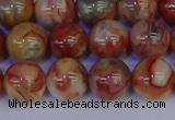 CAG9103 15.5 inches 10mm round red crazy lace agate beads