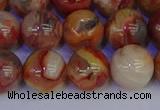 CAG9104 15.5 inches 12mm round red crazy lace agate beads