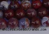 CAG9123 15.5 inches 10mm round red lightning agate beads