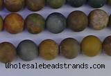 CAG9281 15.5 inches 6mm round matte ocean jasper beads wholesale