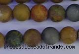 CAG9283 15.5 inches 10mm round matte ocean jasper beads wholesale