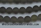 CAG9311 15.5 inches 6mm round matte grey agate beads wholesale