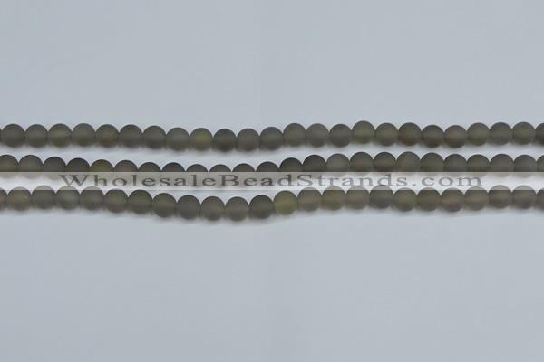 CAG9311 15.5 inches 6mm round matte grey agate beads wholesale