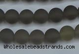 CAG9312 15.5 inches 8mm round matte grey agate beads wholesale