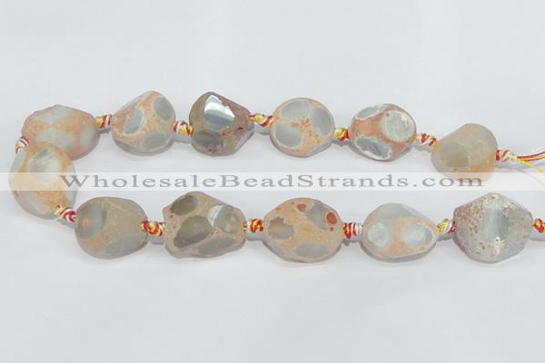 CAG935 16 inches rough agate gemstone nugget beads wholesale