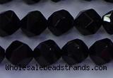 CAG9352 15.5 inches 8mm faceted nuggets black agate beads