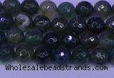 CAG9361 15.5 inches 6mm faceted round moss agate beads wholesale