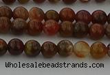 CAG9390 15.5 inches 4mm round red moss agate beads wholesale