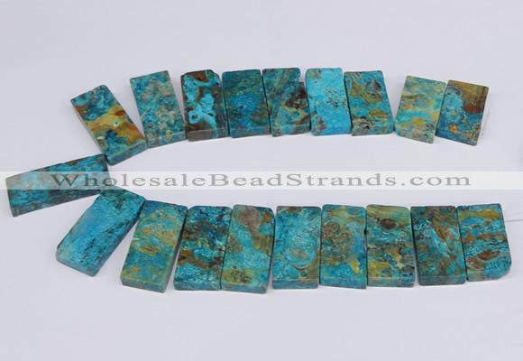 CAG9417 Top drilled 20*35mm - 20*45mm rectangle ocean agate beads