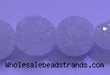 CAG9428 7.5 inches 10mm coin white plated druzy agate beads