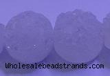 CAG9432 7.5 inches 18mm coin white plated druzy agate beads