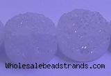 CAG9433 7.5 inches 20mm coin white plated druzy agate beads