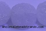 CAG9434 7.5 inches 25mm coin white plated druzy agate beads