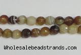 CAG944 16 inches 6mm faceted round madagascar agate gemstone beads