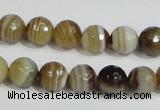 CAG946 16 inches 10mm faceted round madagascar agate gemstone beads