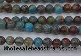 CAG9470 15.5 inches 3mm round blue crazy lace agate beads