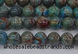 CAG9471 15.5 inches 4mm round blue crazy lace agate beads