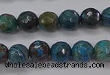 CAG9481 15.5 inches 6mm faceted round blue crazy lace agate beads