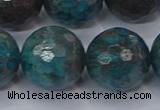 CAG9487 15.5 inches 18mm faceted round blue crazy lace agate beads