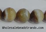 CAG949 16 inches 16mm faceted round madagascar agate gemstone beads