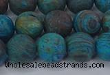 CAG9496 15.5 inches 12mm round matte blue crazy lace agate beads