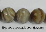 CAG950 16 inches 18mm faceted round madagascar agate gemstone beads