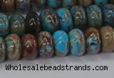 CAG9500 15.5 inches 5*8mm rondelle blue crazy lace agate beads