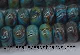 CAG9501 15.5 inches 6*10mm rondelle blue crazy lace agate beads