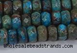 CAG9504 15.5 inches 5*8mm faceted rondelle blue crazy lace agate beads