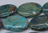 CAG9525 15.5 inches 22*30mm oval blue crazy lace agate beads