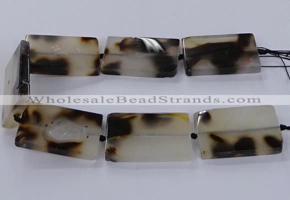 CAG9535 15.5 inches 35*55mm rectangle grey agate gemstone beads