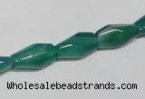 CAG958 15.5 inches 8*14mm faceted rice green agate gemstone beads