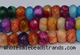 CAG9584 15.5 inches 4*6mm faceted rondelle crazy lace agate beads